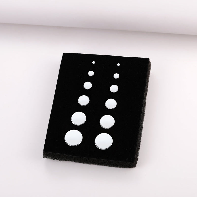 6 Pairs Punk Round Stud Earrings Set for