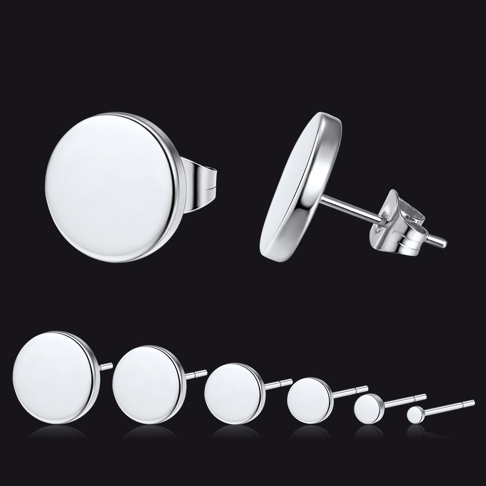 6 Pairs Punk Round Stud Earrings Set for