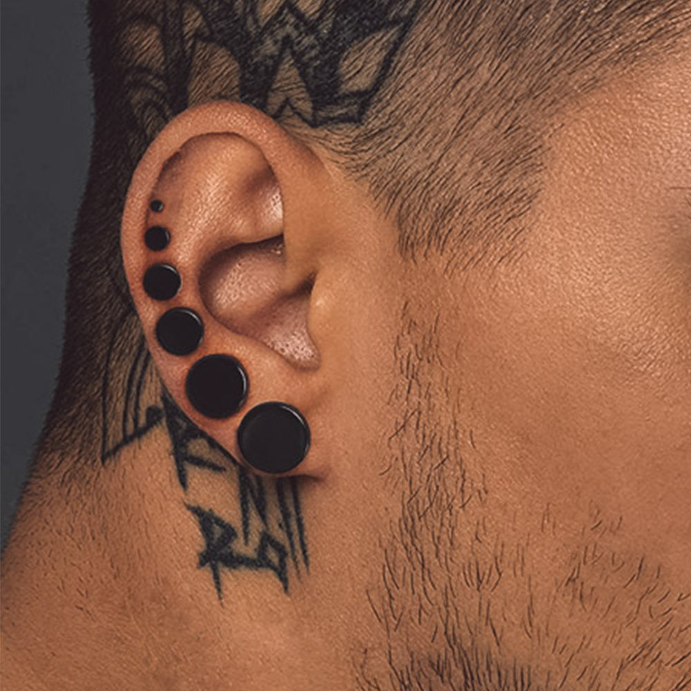 6 Pairs Punk Round Stud Earrings Set for