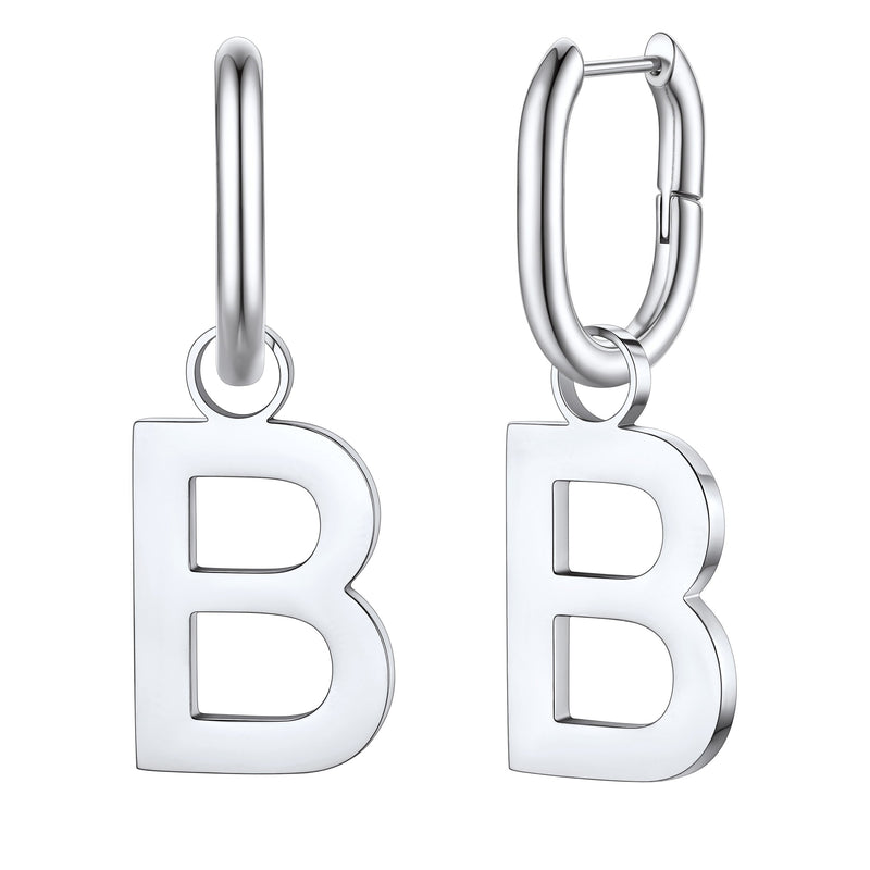 Hypoallergenic Initial Letter Dangle Earrings for