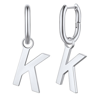 Hypoallergenic Initial Letter Dangle Earrings for