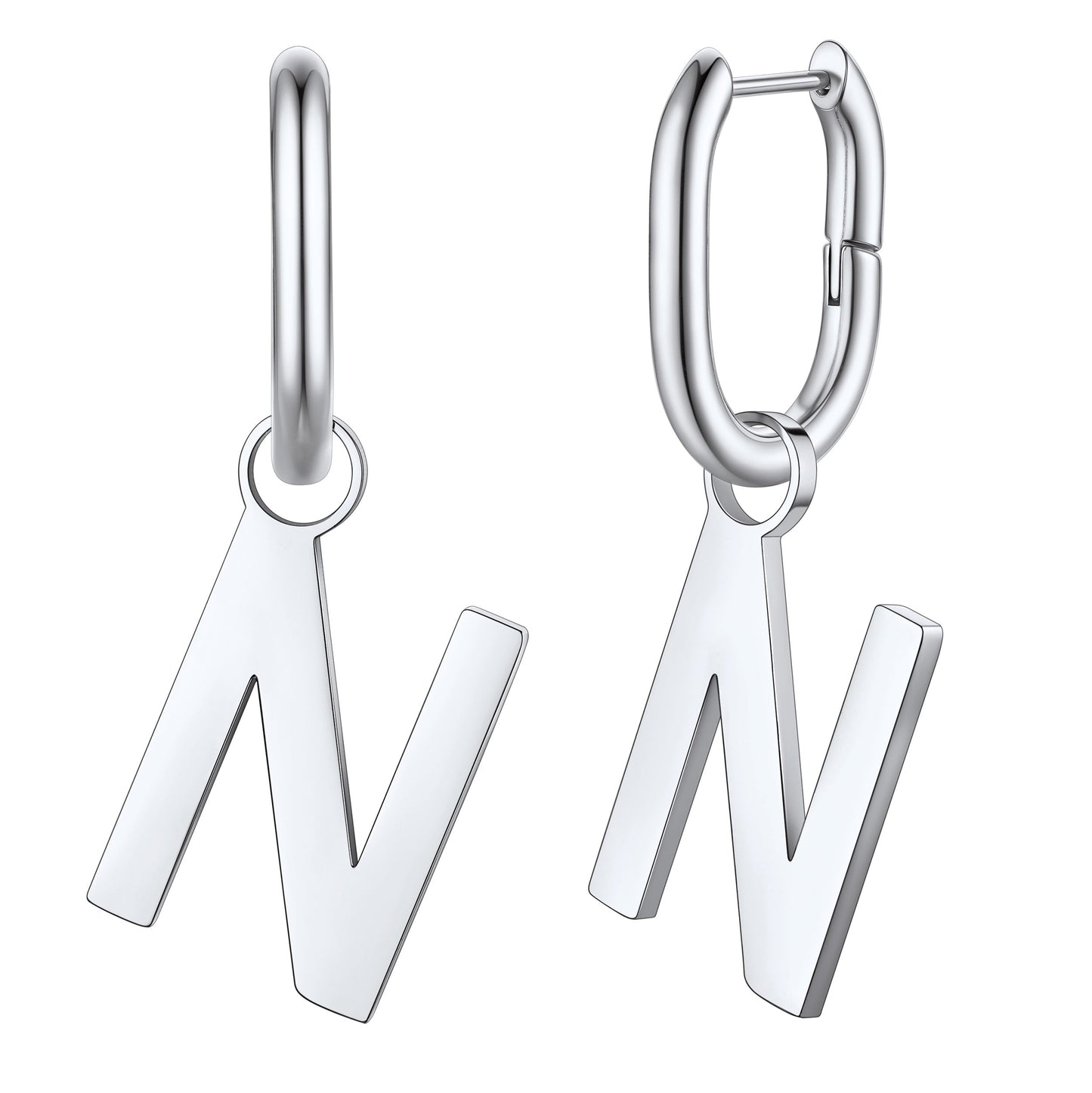 Hypoallergenic Initial Letter Dangle Earrings for
