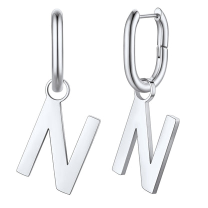 Hypoallergenic Initial Letter Dangle Earrings for