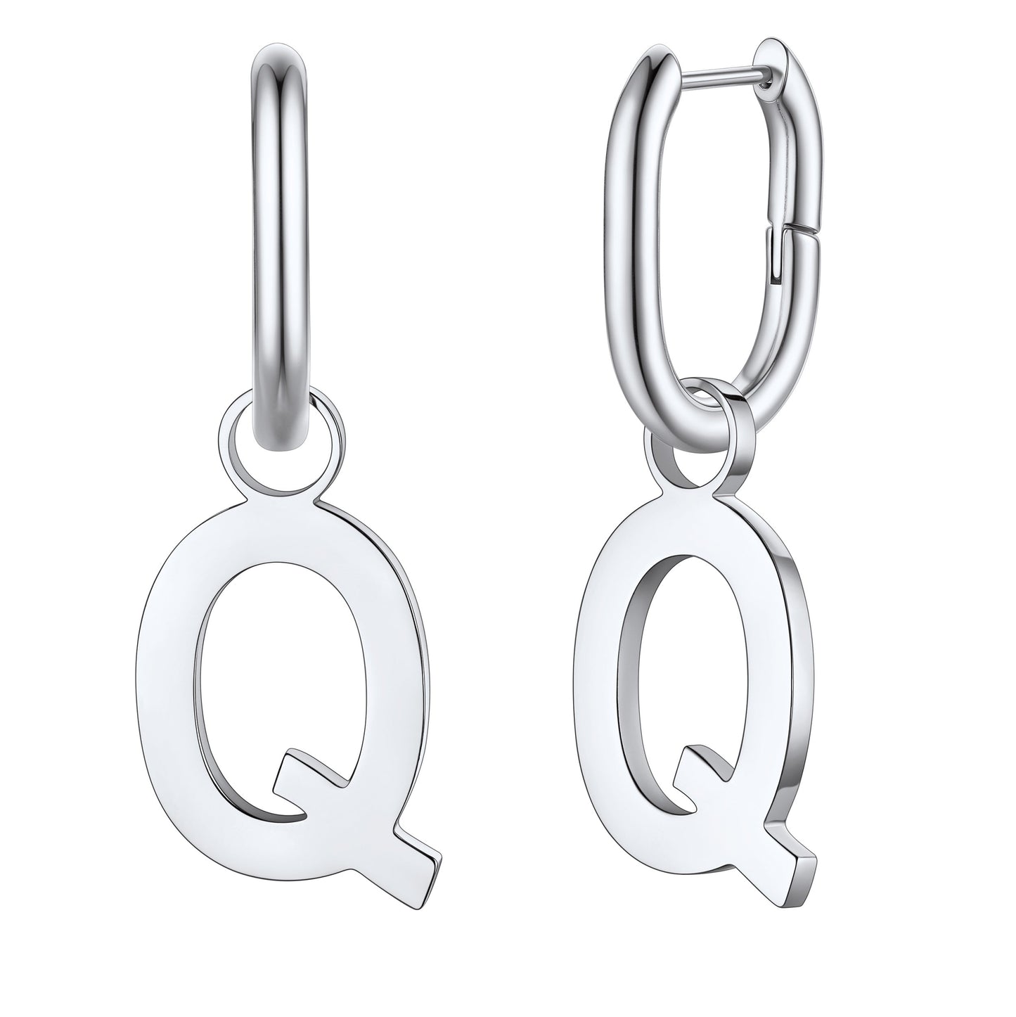 Hypoallergenic Initial Letter Dangle Earrings for