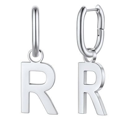 Hypoallergenic Initial Letter Dangle Earrings for