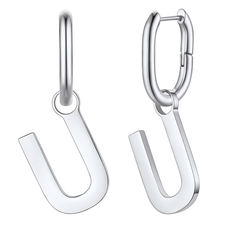 Hypoallergenic Initial Letter Dangle Earrings for