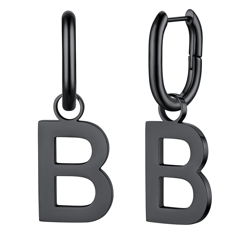 Hypoallergenic Initial Letter Dangle Earrings for