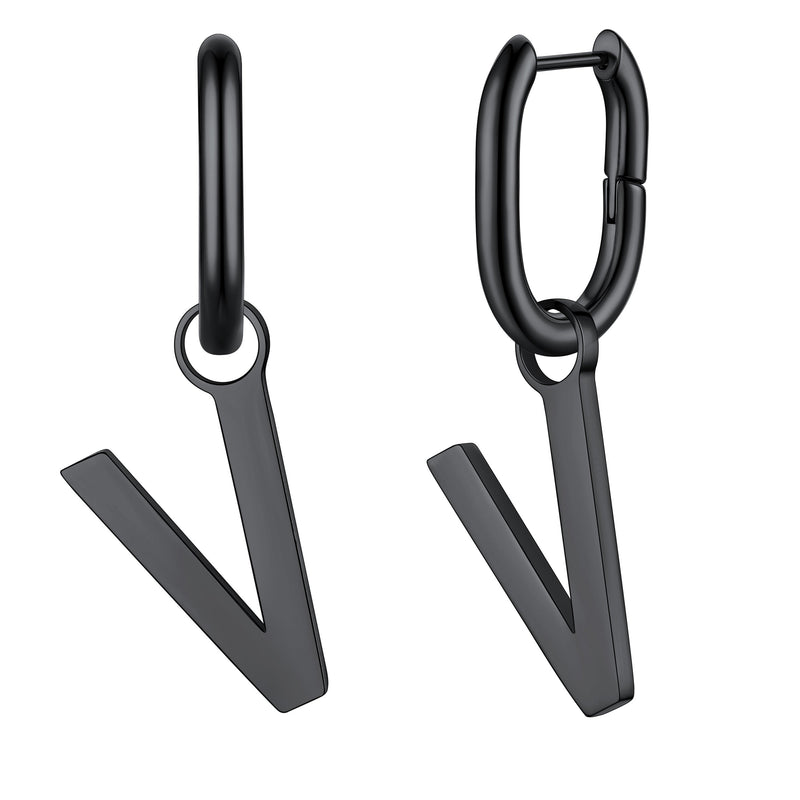 Hypoallergenic Initial Letter Dangle Earrings for