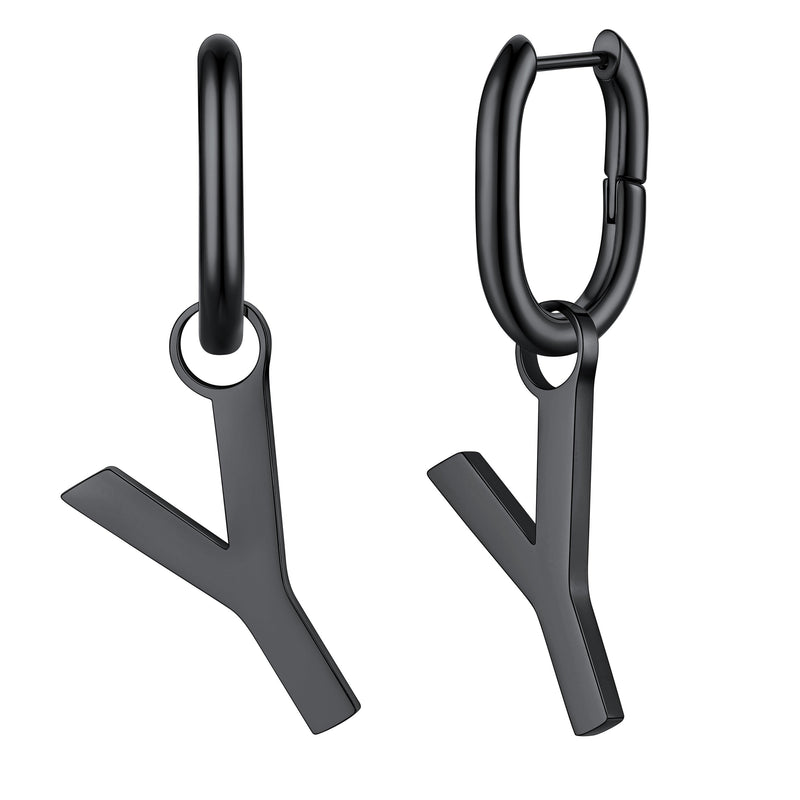 Hypoallergenic Initial Letter Dangle Earrings for