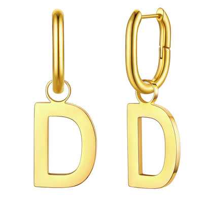 Hypoallergenic Initial Letter Dangle Earrings for