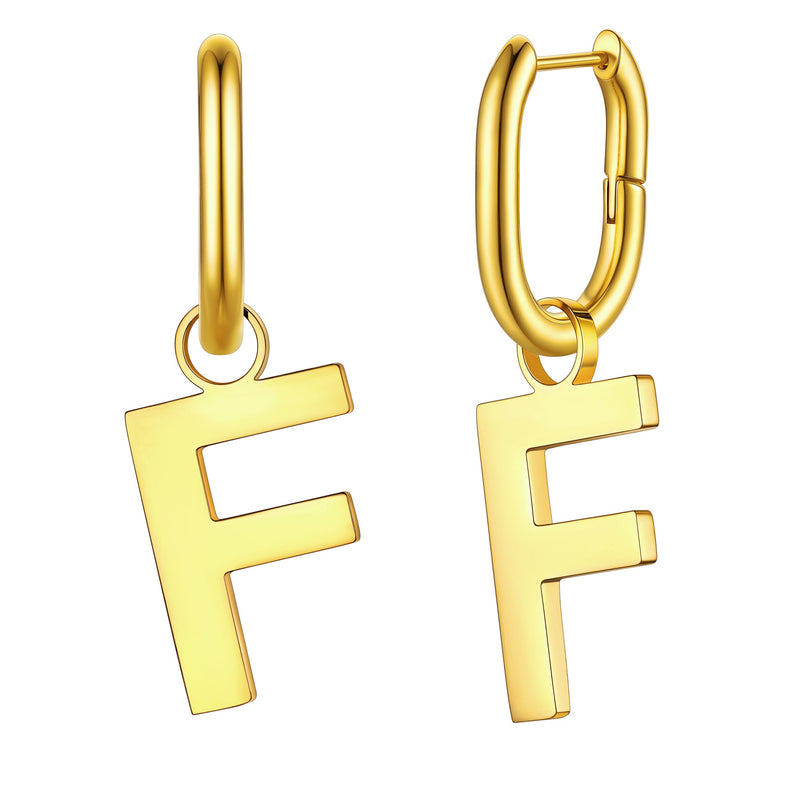 Hypoallergenic Initial Letter Dangle Earrings for