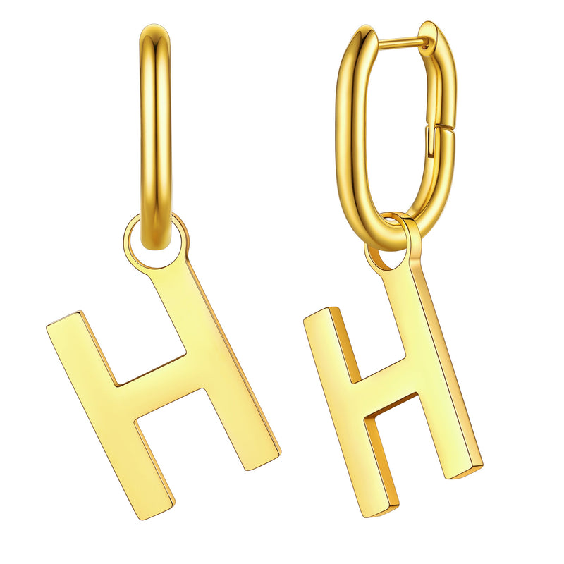 Hypoallergenic Initial Letter Dangle Earrings for