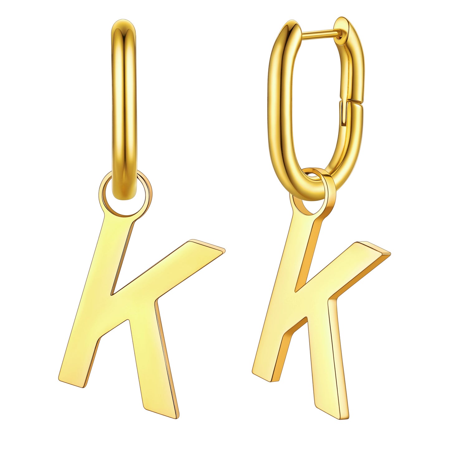 Hypoallergenic Initial Letter Dangle Earrings for