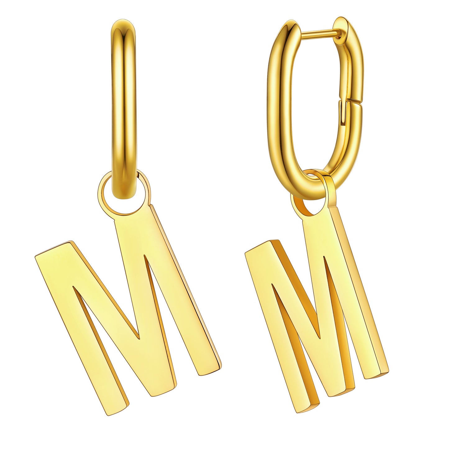 Hypoallergenic Initial Letter Dangle Earrings for