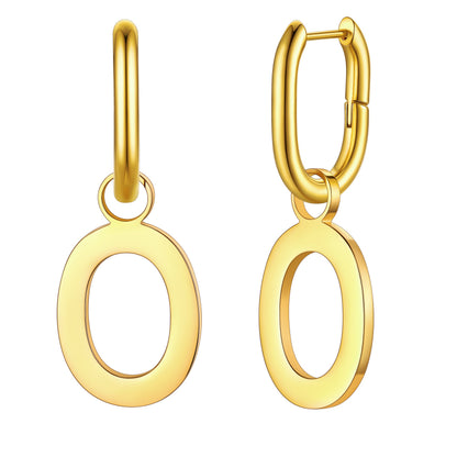 Hypoallergenic Initial Letter Dangle Earrings for