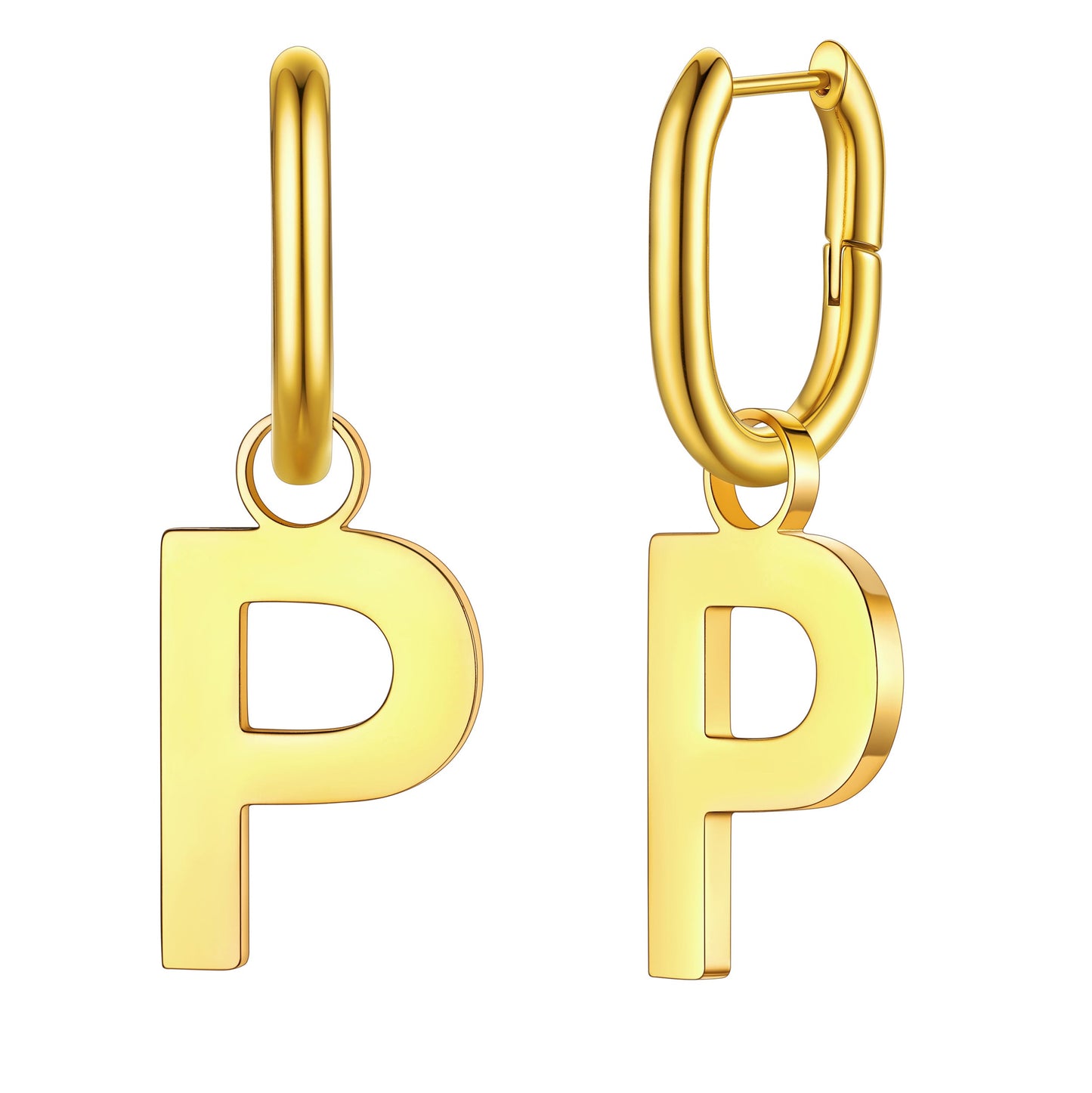 Hypoallergenic Initial Letter Dangle Earrings for
