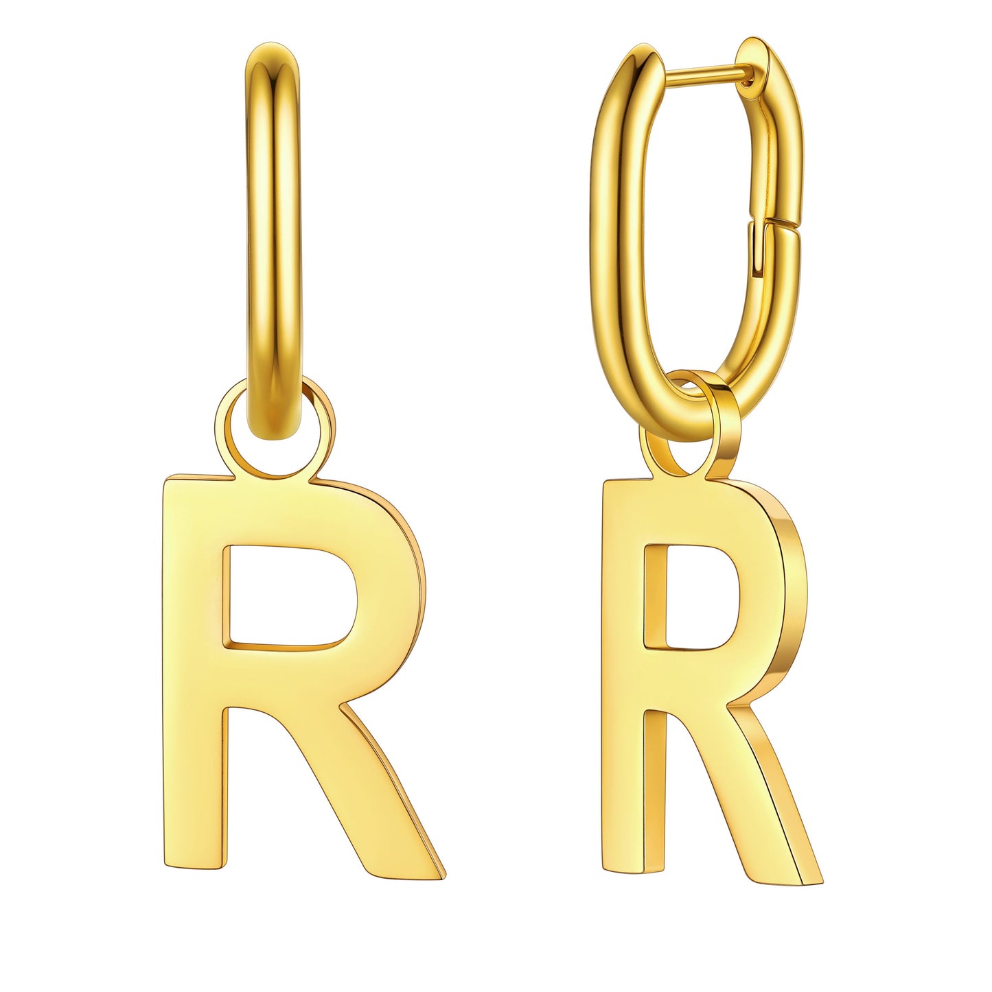 Hypoallergenic Initial Letter Dangle Earrings for