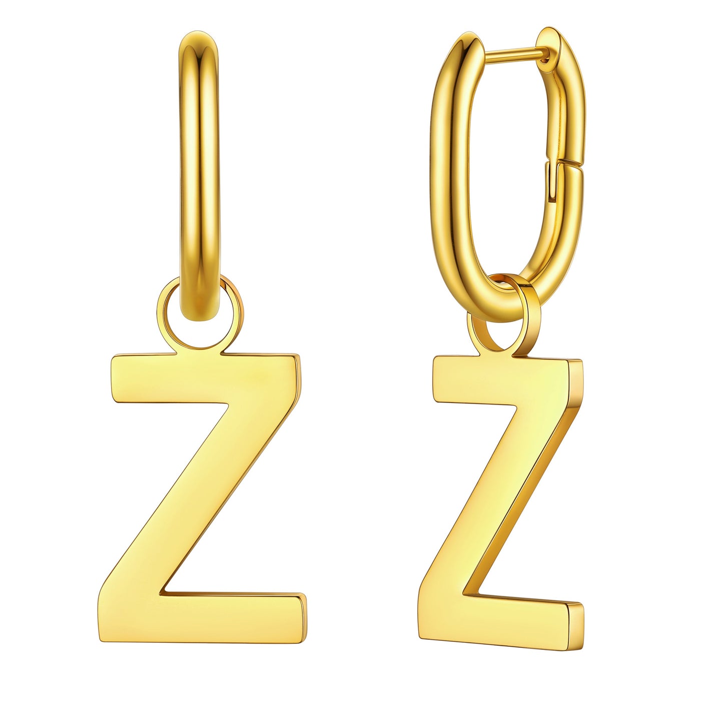 Hypoallergenic Initial Letter Dangle Earrings for