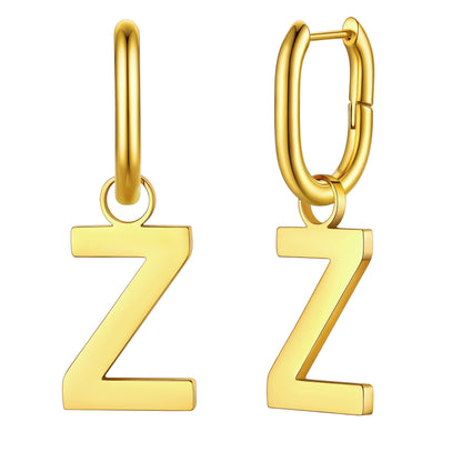 Hypoallergenic Initial Letter Dangle Earrings for