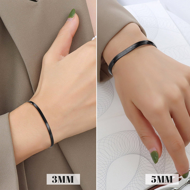 3mm/5mm Width Snake Chain Bracelet for