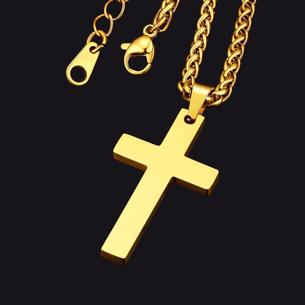 Stainless Steel Cross Pendant Necklace for