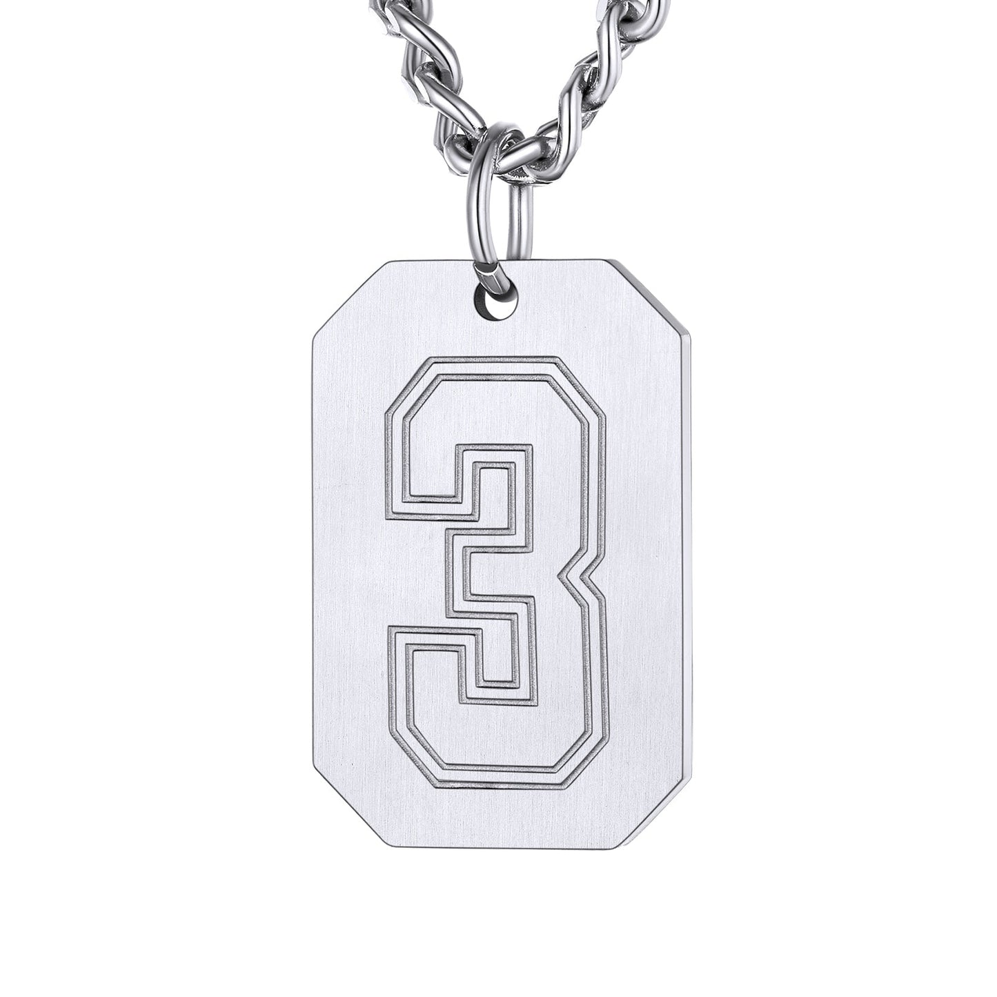 Custom Baseball Jersey Number Dog Tag Necklace for Sport