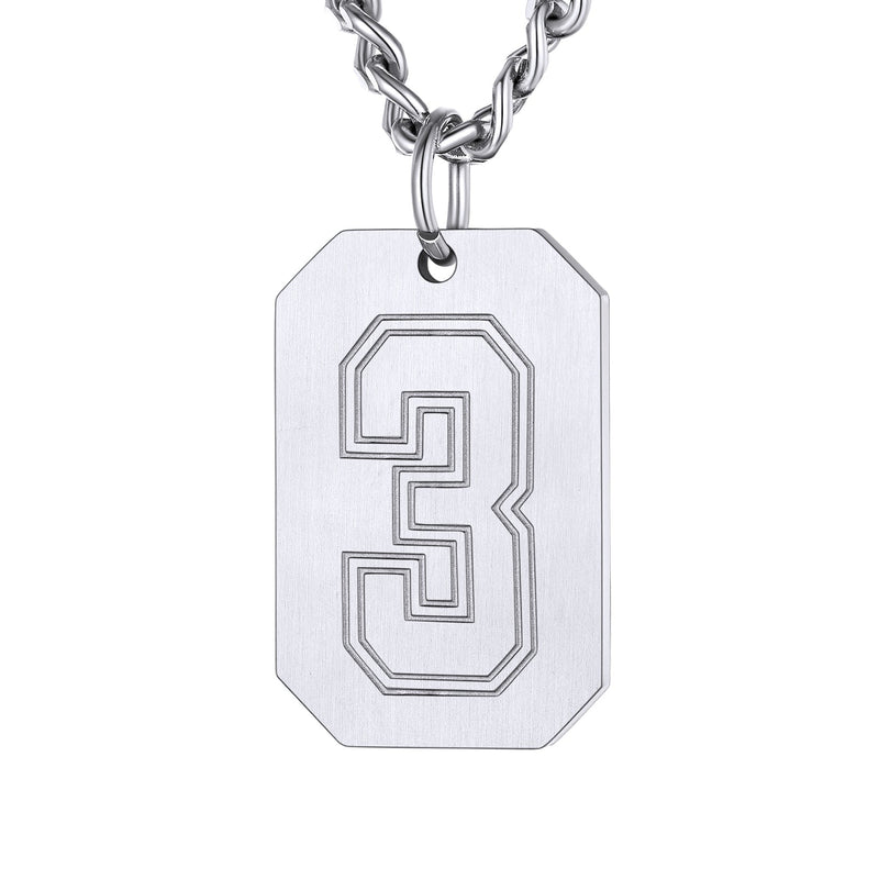 Custom Baseball Jersey Number Dog Tag Necklace for Sport