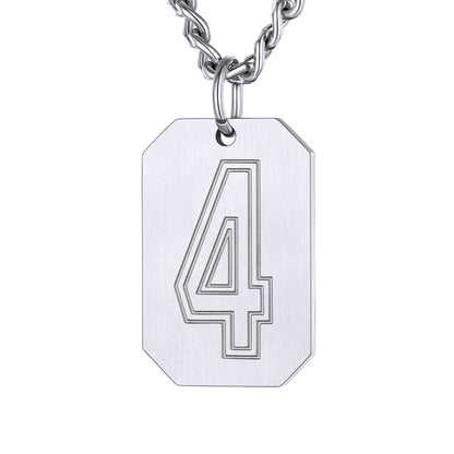 Custom Baseball Jersey Number Dog Tag Necklace for Sport