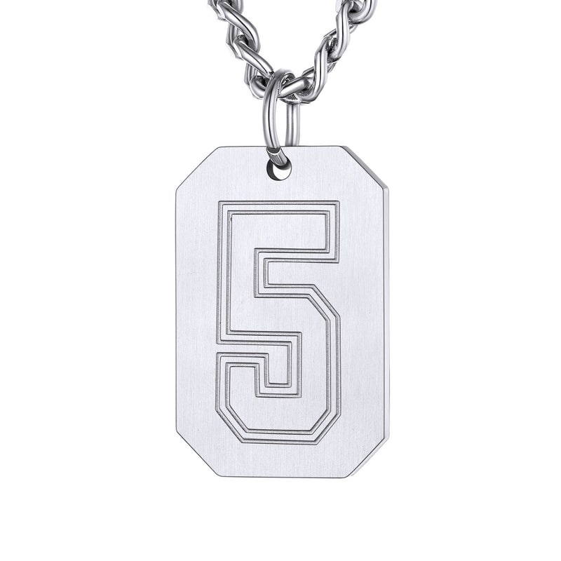 Custom Baseball Jersey Number Dog Tag Necklace for Sport