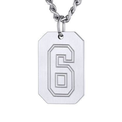 Custom Baseball Jersey Number Dog Tag Necklace for Sport