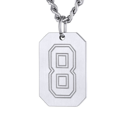 Custom Baseball Jersey Number Dog Tag Necklace for Sport