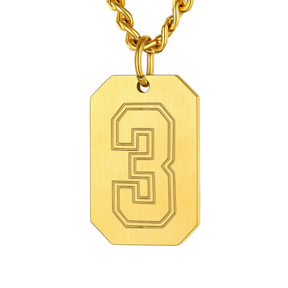 Custom Baseball Jersey Number Dog Tag Necklace for Sport