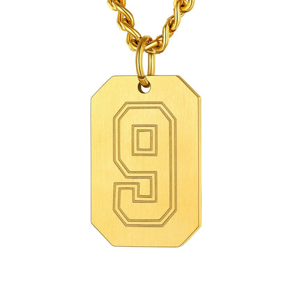Custom Baseball Jersey Number Dog Tag Necklace for Sport