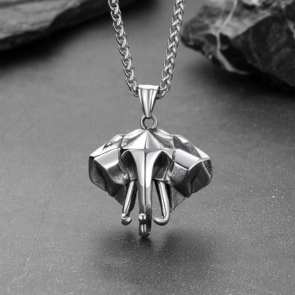 Stainless Steel African Elephant Necklace for