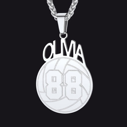 Custom Sports Necklace Name Tag With Jersey Number for Fans Athlete