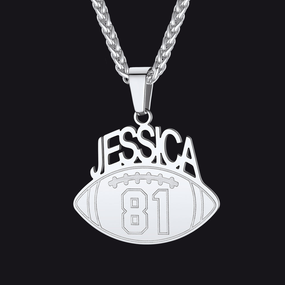 Custom Sports Necklace Name Tag With Jersey Number for Fans Athlete