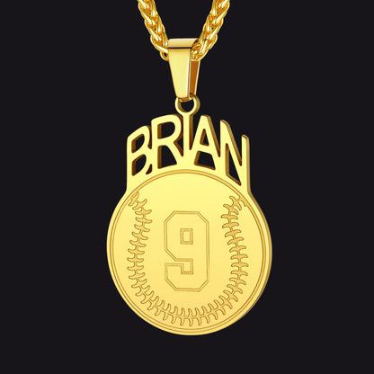 Custom Sports Necklace Name Tag With Jersey Number for Fans Athlete