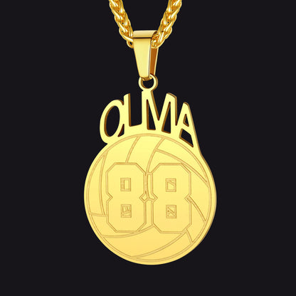 Custom Sports Necklace Name Tag With Jersey Number for Fans Athlete