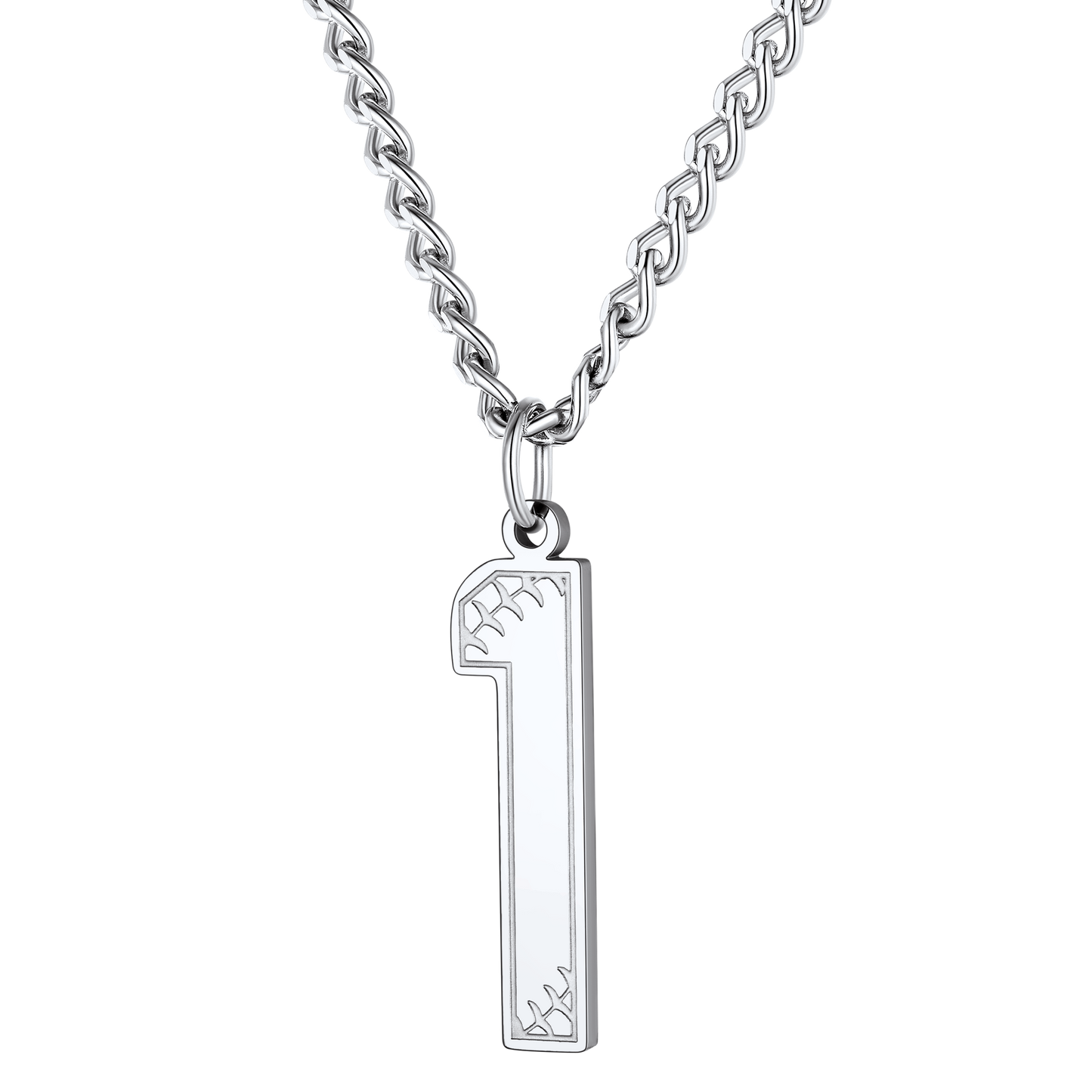 Custom Baseball Jersey Number Pendant Necklace for
