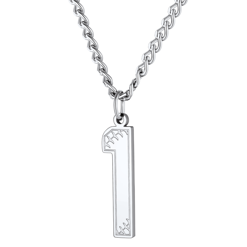 Custom Baseball Jersey Number Pendant Necklace for