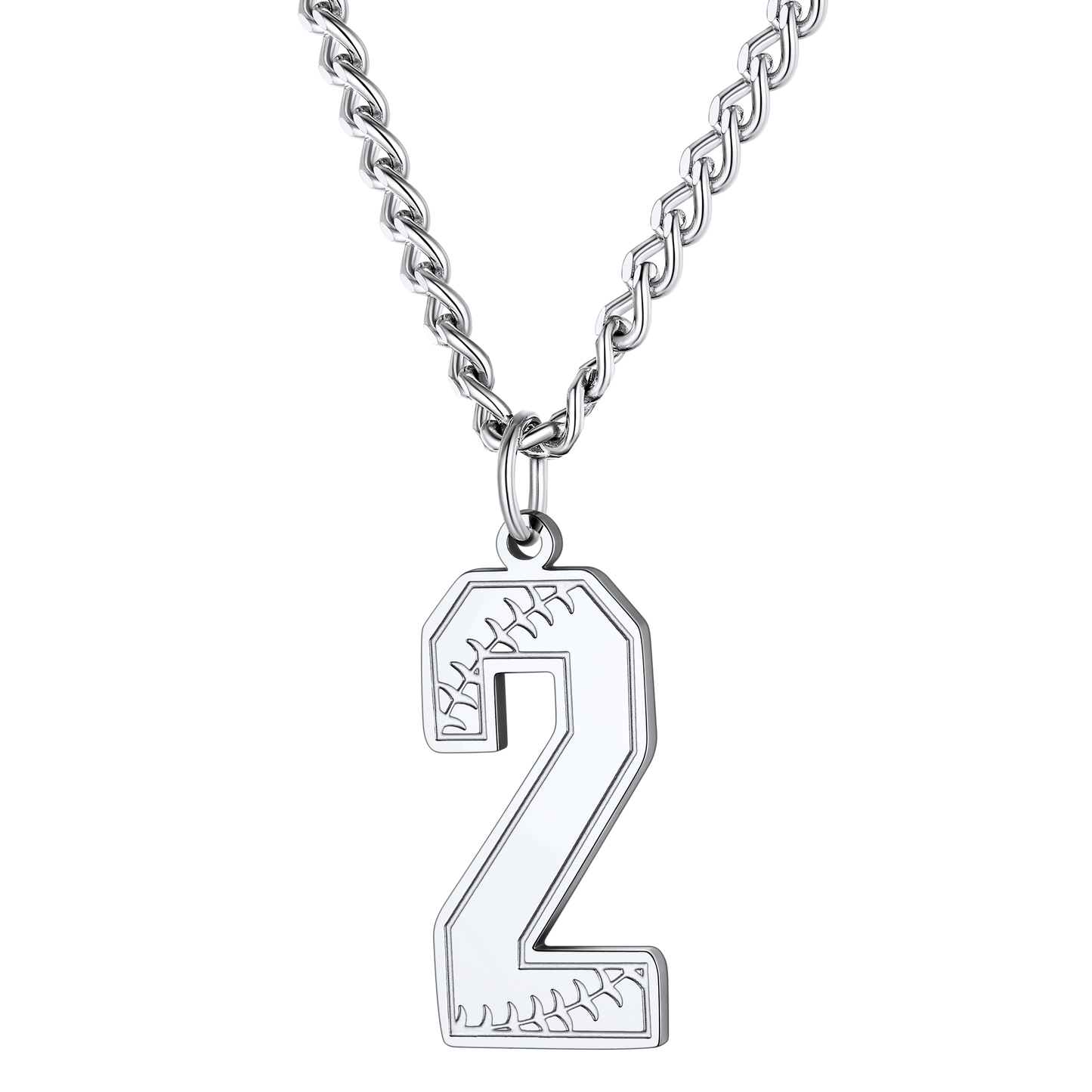 Custom Baseball Jersey Number Pendant Necklace for
