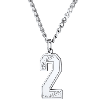 Custom Baseball Jersey Number Pendant Necklace for