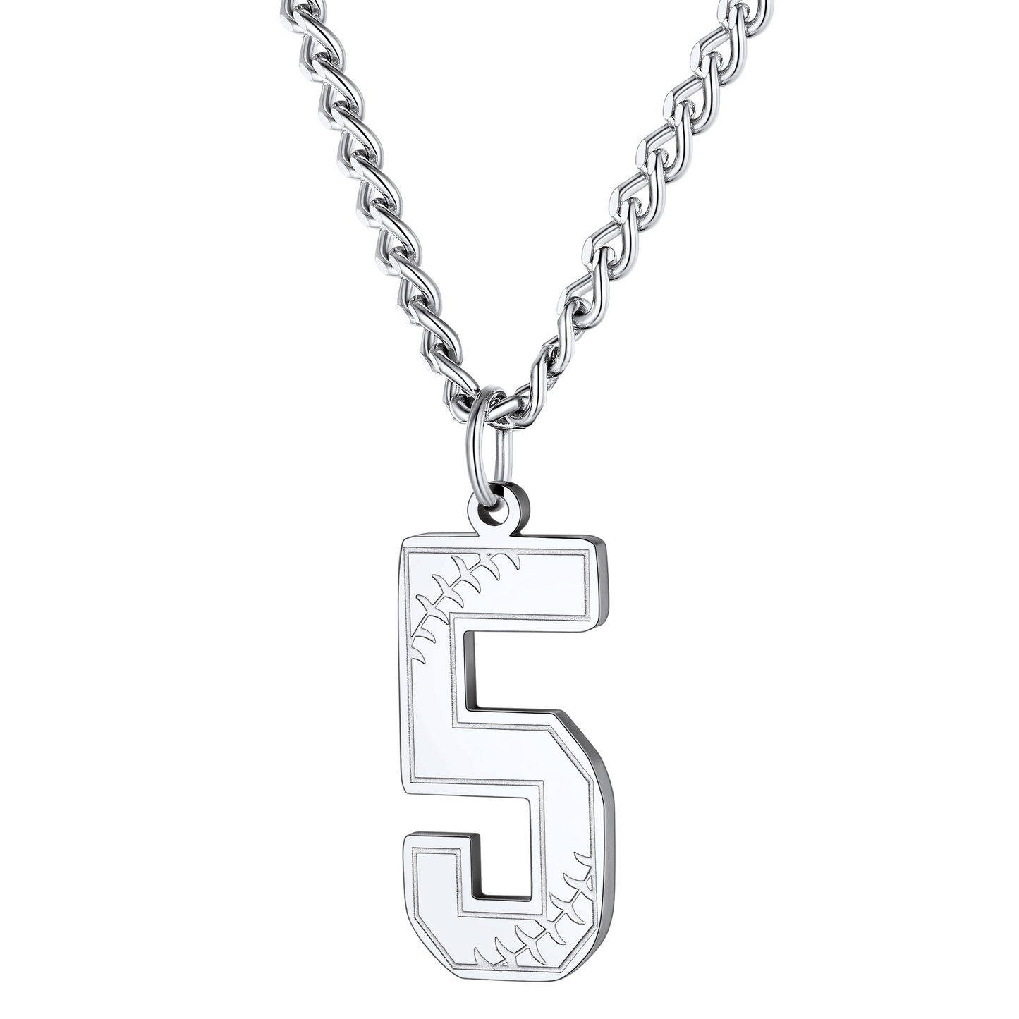 Custom Baseball Jersey Number Pendant Necklace for