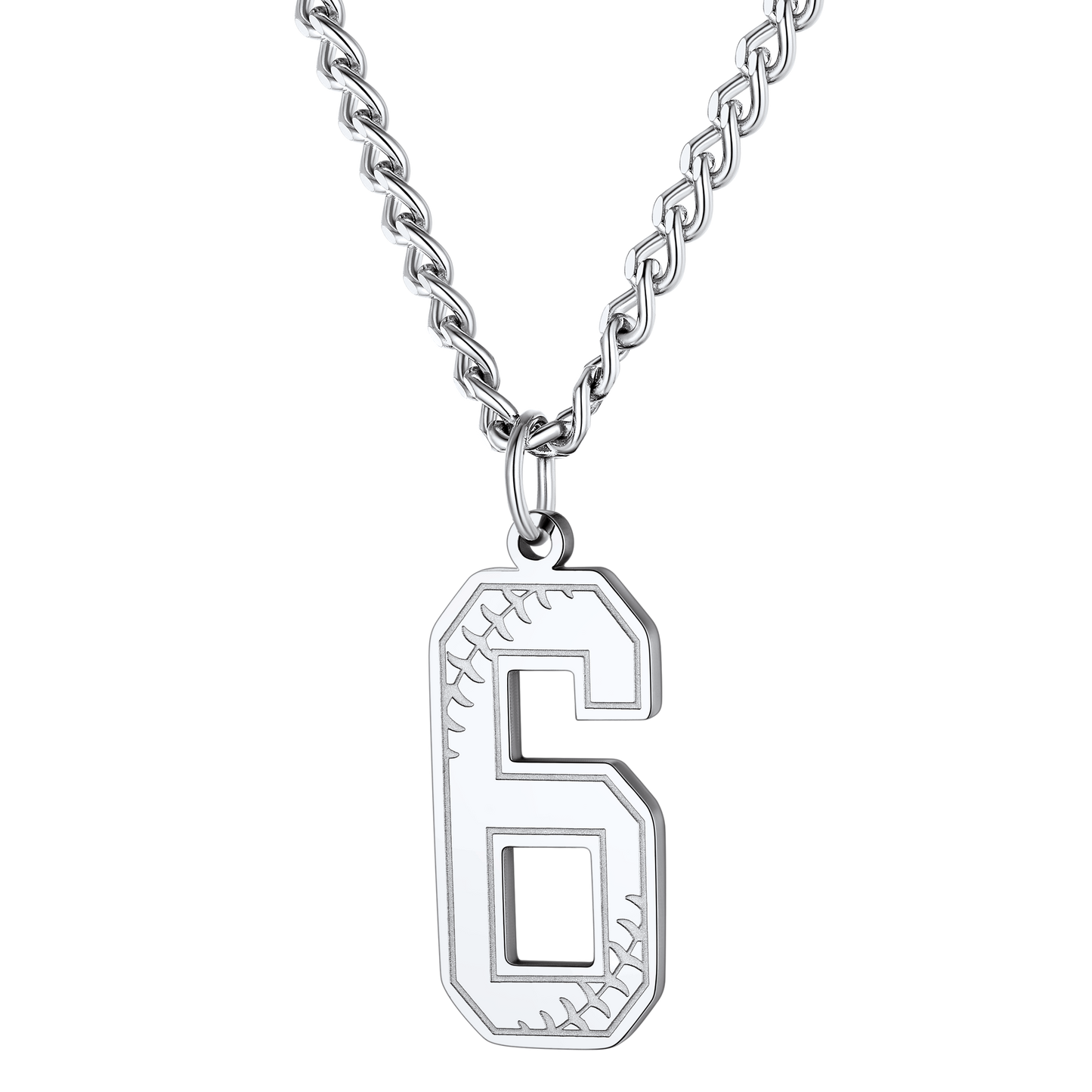 Custom Baseball Jersey Number Pendant Necklace for