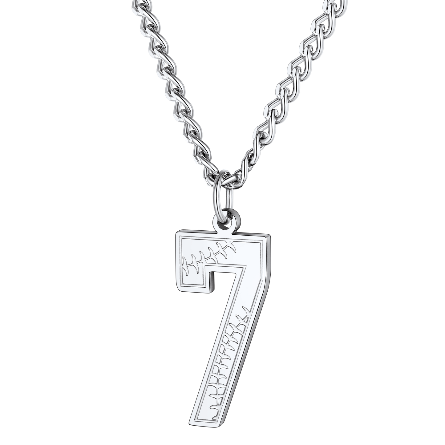Custom Baseball Jersey Number Pendant Necklace for