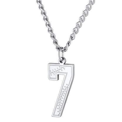 Custom Baseball Jersey Number Pendant Necklace for
