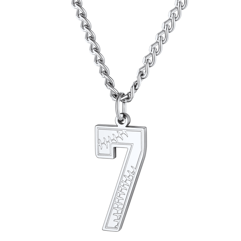 Custom Baseball Jersey Number Pendant Necklace for