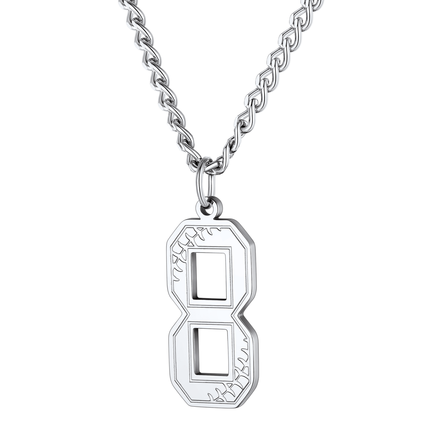 Custom Baseball Jersey Number Pendant Necklace for