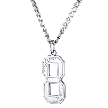 Custom Baseball Jersey Number Pendant Necklace for