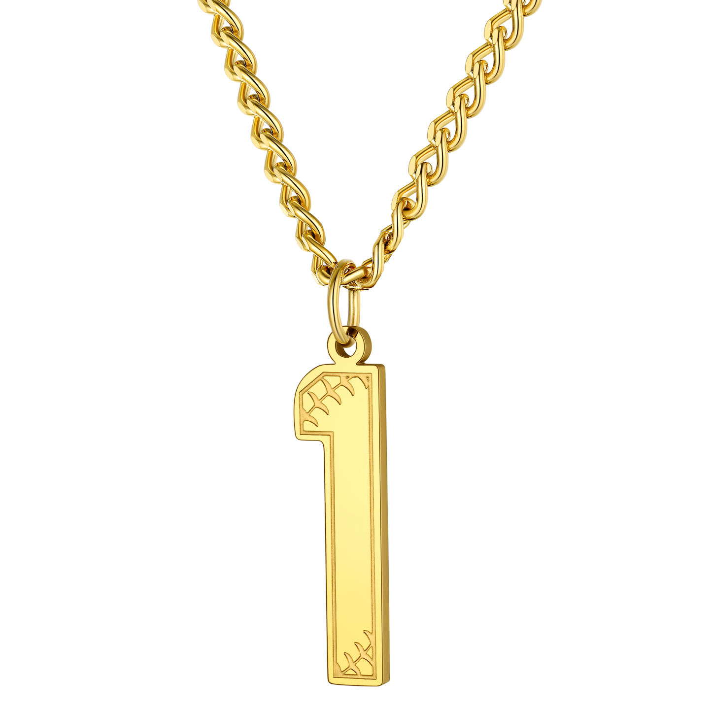Custom Baseball Jersey Number Pendant Necklace for